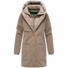 Navahoo Flauschwunder Damen Winterjacke Taupe Grey Gr&ouml;&szlig;e M - Gr. 38