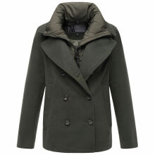 Marikoo Aylaraa Damen Winter Kabanjacke Dark Olive-Größe L - Gr. 40