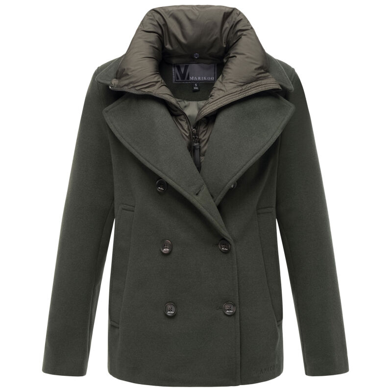 Marikoo Aylaraa Damen Winter Kabanjacke Dark Olive-Gr&ouml;&szlig;e XXXL - Gr. 46