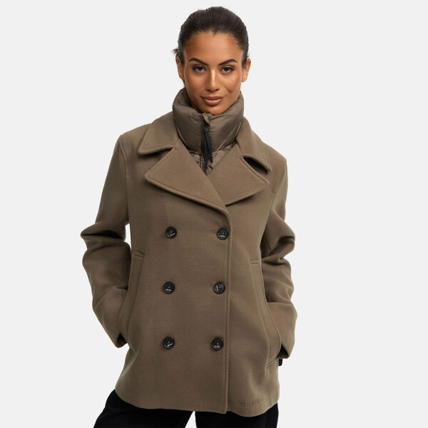 Marikoo Aylaraa Damen Winter Kabanjacke Stone Brown-Größe S - Gr. 36