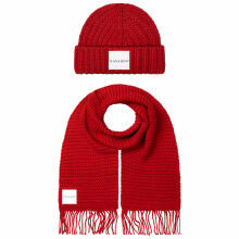 Navahoo Kuschelpärchen Damen Schal Muetze Salsa Red