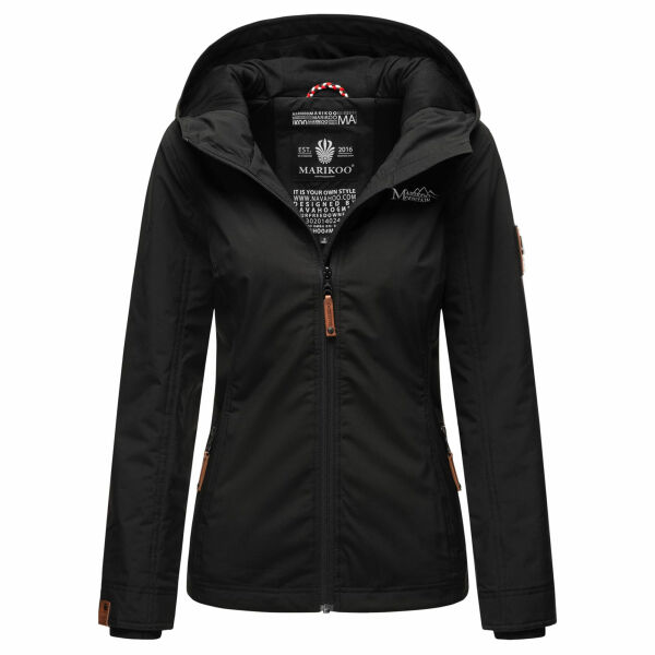 Marikoo Brombeere Damen Übergansjacke Frühlings Jacke Schwarz-Größe XXXXXXL - Gr. 52
