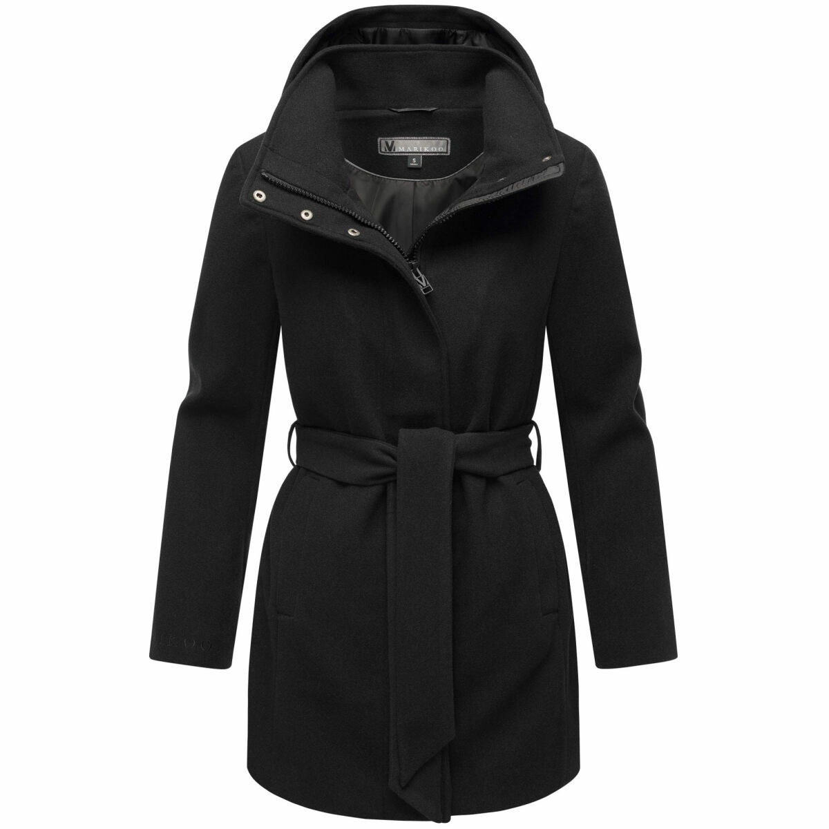 Marikoo Katalinaa Damen Mantel Schwarz-Größe L - Gr. 40
