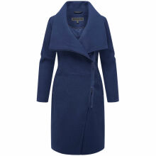 Navahoo Samtrose Damen Mantel mit Stehkragen  Navy-Größe 3XL - Gr. 46
