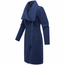 Navahoo Samtrose Damen Mantel mit Stehkragen  Navy-Größe 3XL - Gr. 46