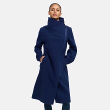 Navahoo Samtrose Damen Mantel mit Stehkragen  Navy-Größe 3XL - Gr. 46