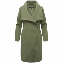 Navahoo Samtrose Damen Mantel mit Stehkragen  Olive...