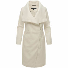 Navahoo Samtrose Damen Mantel mit Stehkragen  Offwhite-Größe XS - Gr. 34