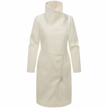 Navahoo Samtrose Damen Mantel mit Stehkragen  Offwhite-Größe XS - Gr. 34