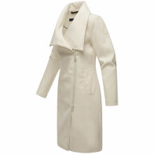 Navahoo Samtrose Damen Mantel mit Stehkragen  Offwhite-Größe XS - Gr. 34
