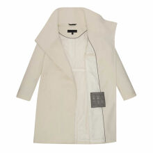 Navahoo Samtrose Damen Mantel mit Stehkragen  Offwhite-Größe XS - Gr. 34