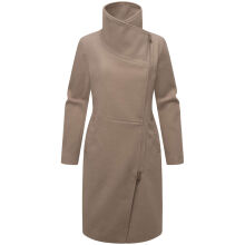 Navahoo Samtrose Damen Mantel mit Stehkragen  Taupe Grey-Gr&ouml;&szlig;e L - Gr. 40