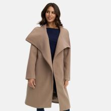 Navahoo Samtrose Damen Mantel mit Stehkragen  Taupe Grey-Gr&ouml;&szlig;e L - Gr. 40