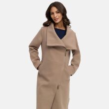 Navahoo Samtrose Damen Mantel mit Stehkragen  Taupe Grey-Gr&ouml;&szlig;e L - Gr. 40