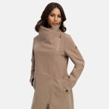 Navahoo Samtrose Damen Mantel mit Stehkragen  Taupe Grey-Gr&ouml;&szlig;e L - Gr. 40