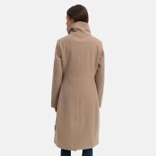 Navahoo Samtrose Damen Mantel mit Stehkragen  Taupe Grey-Gr&ouml;&szlig;e L - Gr. 40