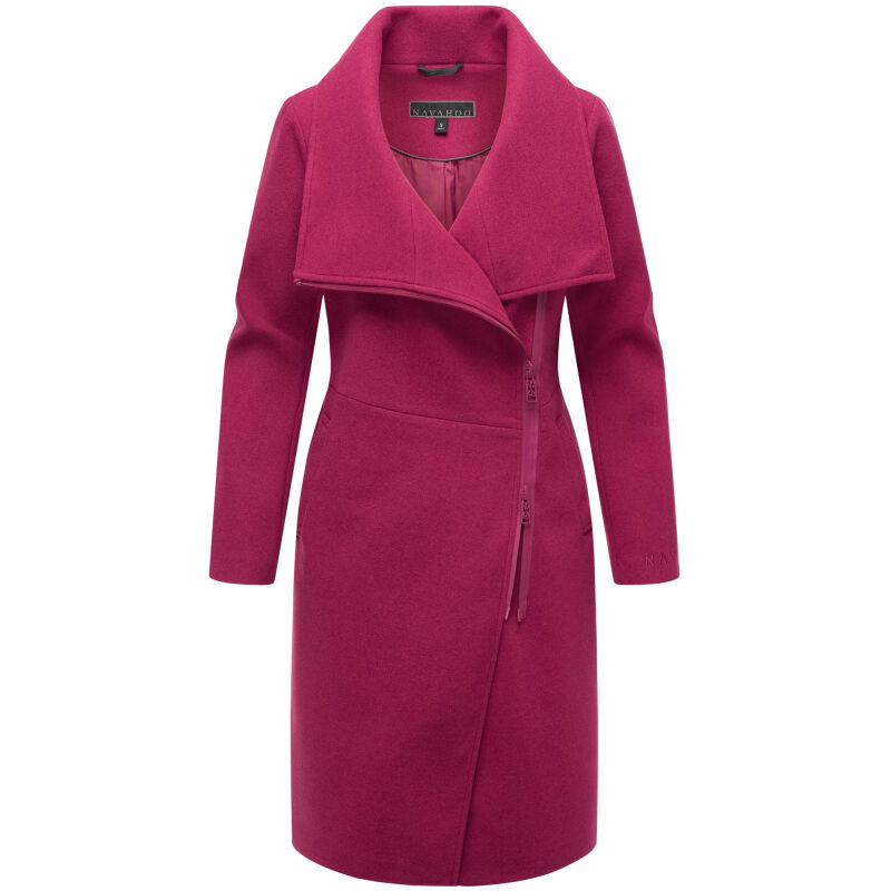 Navahoo Samtrose Damen Mantel mit Stehkragen Berry Wine