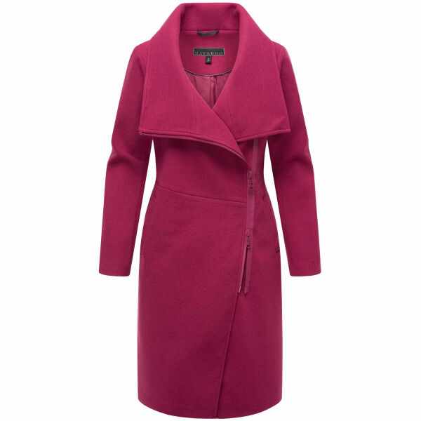 Navahoo Samtrose Damen Mantel mit Stehkragen  Berry Wine-Größe S - Gr. 36
