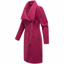 Navahoo Samtrose Damen Mantel mit Stehkragen  Berry Wine-Größe S - Gr. 36