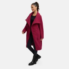 Navahoo Samtrose Damen Mantel mit Stehkragen  Berry Wine-Größe S - Gr. 36