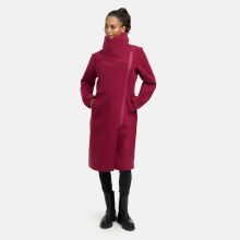 Navahoo Samtrose Damen Mantel mit Stehkragen  Berry Wine-Größe S - Gr. 36