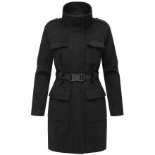 Marikoo Tanokoo Damen Winter Mantel Schwarz-Größe M - Gr. 38