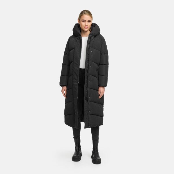 Navahoo Eisblick Damen Winter Steppmantel  Schwarz-Größe XL - Gr. 42