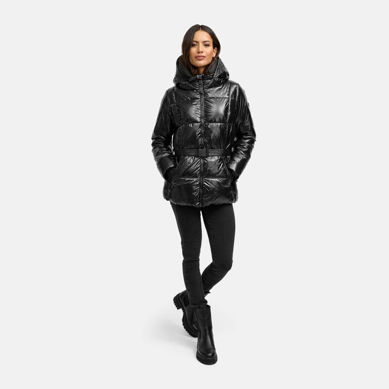 Navahoo Eisglanz Damen Winter Steppjacke  Schwarz Gr&ouml;&szlig;e XL - Gr. 42