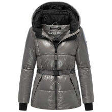 Navahoo Eisglanz Damen Winter Steppjacke  Grey Größe S - Gr. 36