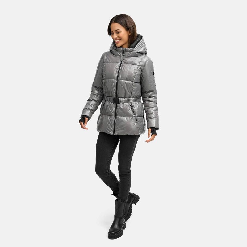 Navahoo Eisglanz Damen Winter Steppjacke  Grey Gr&ouml;&szlig;e XXL - Gr. 44
