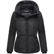 Navahoo Fl&uuml;sterfee Damen Winter Jacke  Schwarz-Gr&ouml;&szlig;e L - Gr. 40