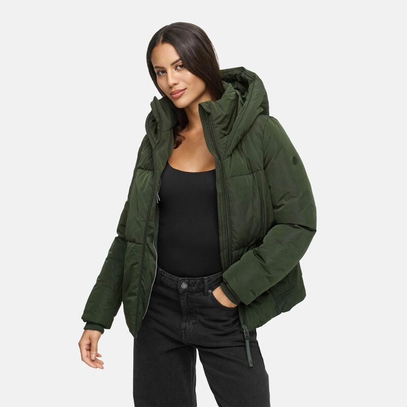 Navahoo Fl&uuml;sterfee Damen Winter Jacke  Dark Olive-Gr&ouml;&szlig;e XL - Gr. 42
