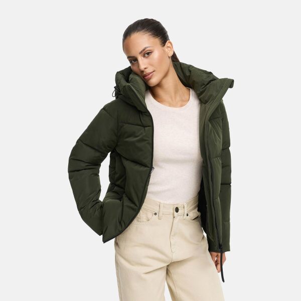 Navahoo Frostherz Damen Winter Steppjacke  Dark Olive Größe XXL - Gr. 44
