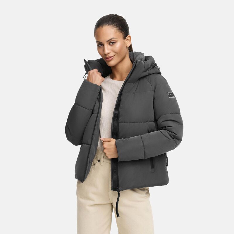 Navahoo Frostherz Damen Winter Steppjacke  Anthrazit Größe L - Gr. 40