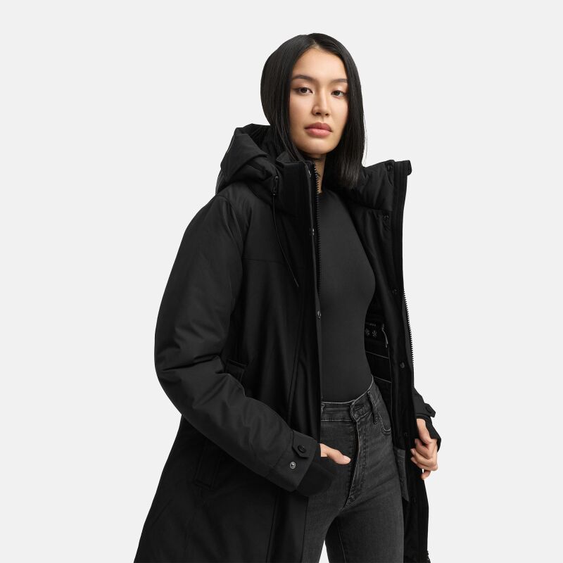 Navahoo Frostkuss Damen Winter Parka Jacke  Schwarz-Gr&ouml;&szlig;e M - Gr. 38