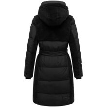 Navahoo Funkelteddy Damen Winter Steppmantel Parka  Schwarz-Größe S - Gr. 36