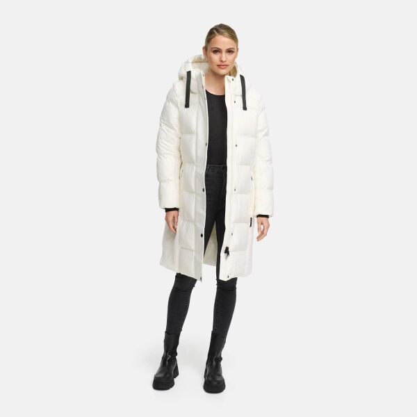 Navahoo Funkelteddy Damen Winter Steppmantel Parka  Offwhite-Größe XS - Gr. 34