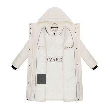 Navahoo Funkelteddy Damen Winter Steppmantel Parka  Offwhite-Größe XS - Gr. 34