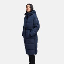 Navahoo Herbstnebel Damen Winter Steppmantel lang  Navy Gr&ouml;&szlig;e XXL - Gr. 44