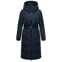 Navahoo Herbstnebel Damen Winter Steppmantel lang  Navy Gr&ouml;&szlig;e XXL - Gr. 44