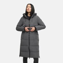 Navahoo Herbstnebel Damen Winter Steppmantel lang  Anthrazit Größe M - Gr. 38