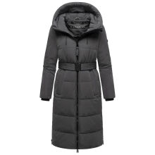 Navahoo Herbstnebel Damen Winter Steppmantel lang  Anthrazit Größe M - Gr. 38