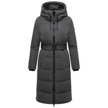 Navahoo Herbstnebel Damen Winter Steppmantel lang  Anthrazit Größe M - Gr. 38