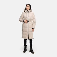 Navahoo Herbstnebel Damen Winter Steppmantel lang  Light Taupe Gr&ouml;&szlig;e M - Gr. 38