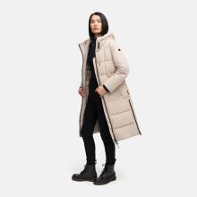 Navahoo Herbstnebel Damen Winter Steppmantel lang  Light Taupe Gr&ouml;&szlig;e M - Gr. 38