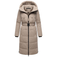Navahoo Herbstnebel Damen Winter Steppmantel lang  Light Taupe Gr&ouml;&szlig;e M - Gr. 38