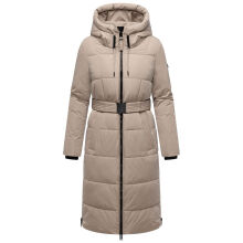 Navahoo Herbstnebel Damen Winter Steppmantel lang  Light Taupe Gr&ouml;&szlig;e M - Gr. 38