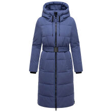 Navahoo Herbstnebel Damen Winter Steppmantel lang  Blue Violet Gr&ouml;&szlig;e M - Gr. 38