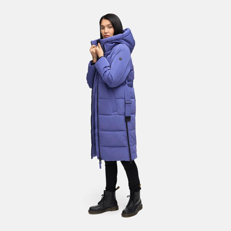 Navahoo Herbstnebel Damen Winter Steppmantel lang  Blue Violet Gr&ouml;&szlig;e XXXL - Gr. 46