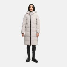 Navahoo Herbstnebel Damen Winter Steppmantel lang  Light Grey Größe XXL - Gr. 44